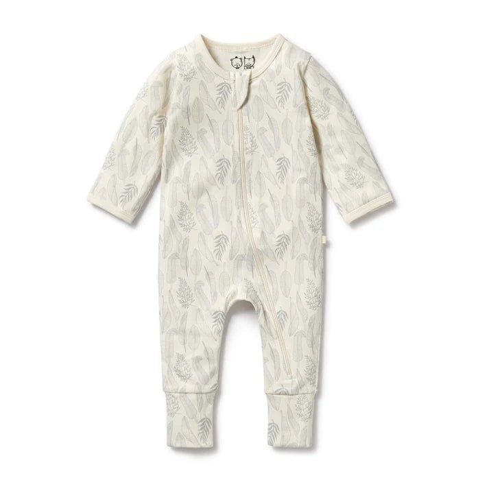 Wilson & Frenchy Boys All In Ones New Leaf Organic Zipsuit with Feet