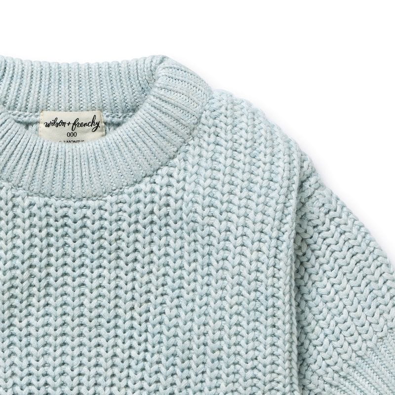 Wilson & Frenchy Boys Jumper Cloud Blue Organic Knitted Jumper