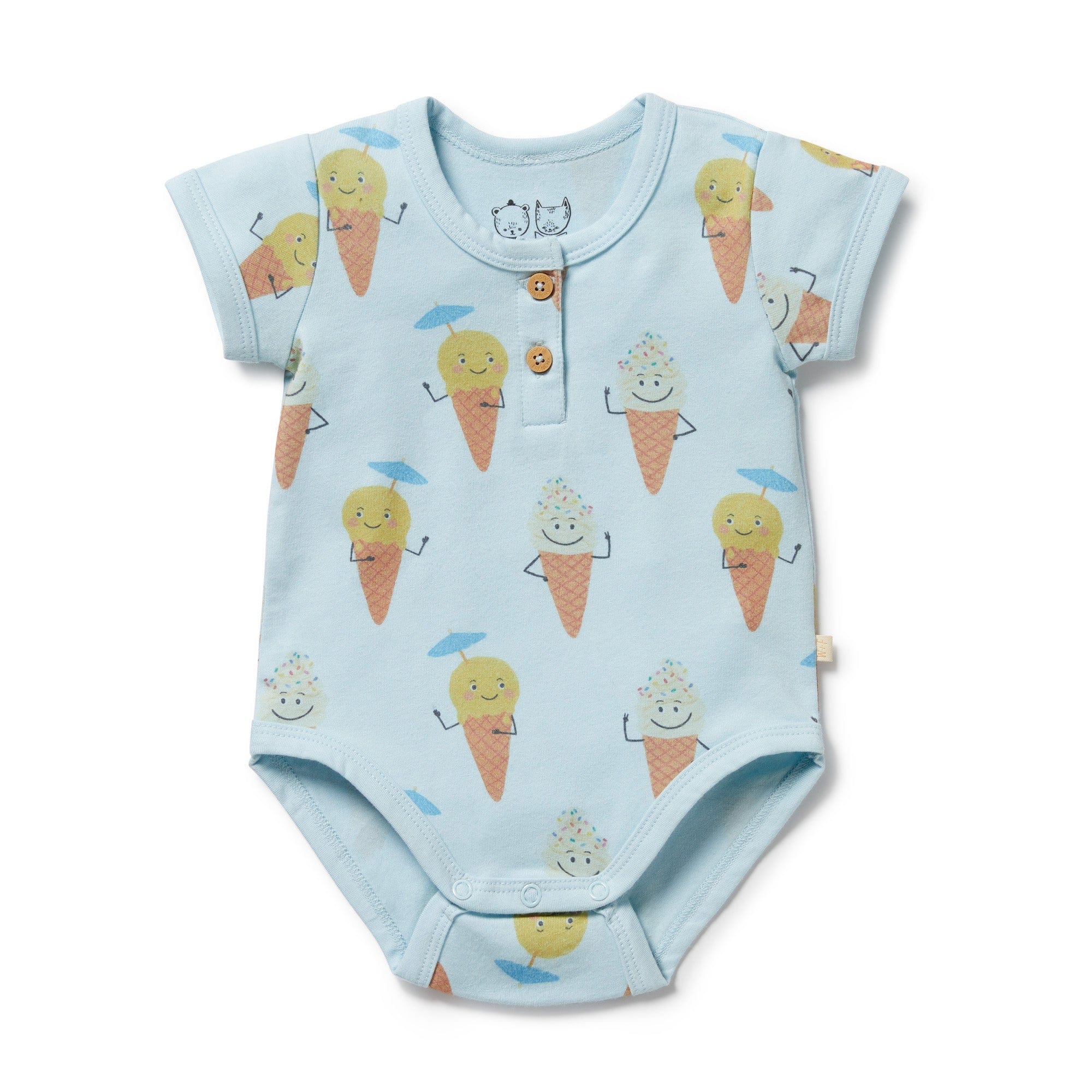 Wilson & Frenchy Boys Onesie Frosty Friends Organic Henley Bodysuit