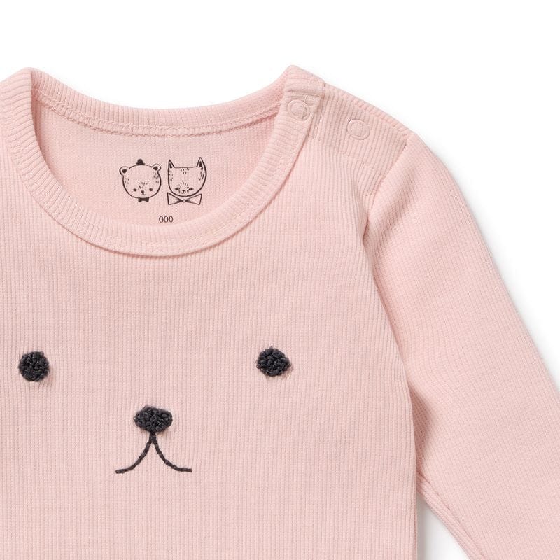 Wilson & Frenchy Boys Onesie Strawberry Cream Organic Rib Long Sleeved Bodysuit