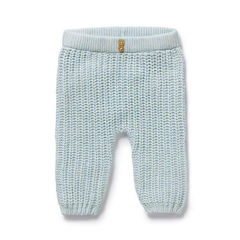 Wilson & Frenchy Boys Pants 0-3M Cloud Blue Organic Knitted Legging