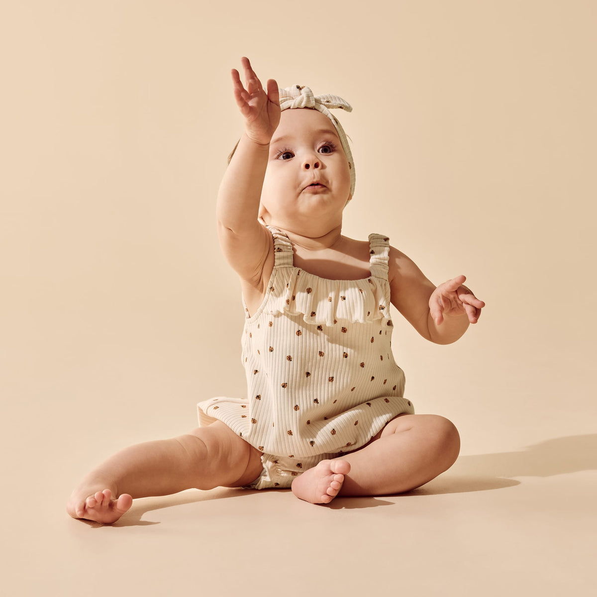 Wilson & Frenchy Girls All In One 3-6M Little Lady Bugs Organic Playsuit