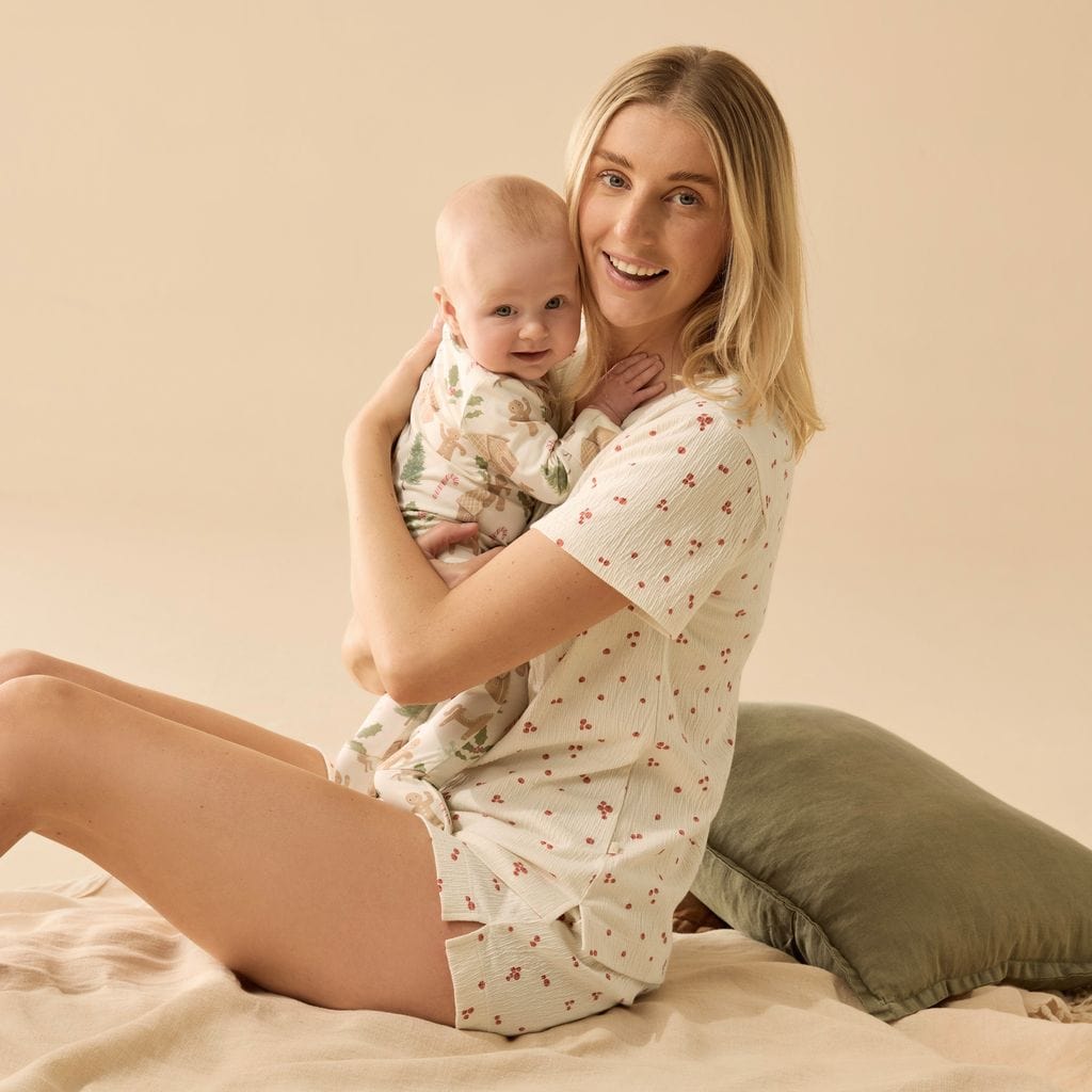 Wilson & Frenchy Girls All In One Holly Jolly Magic Organic Zipsuit with Feet