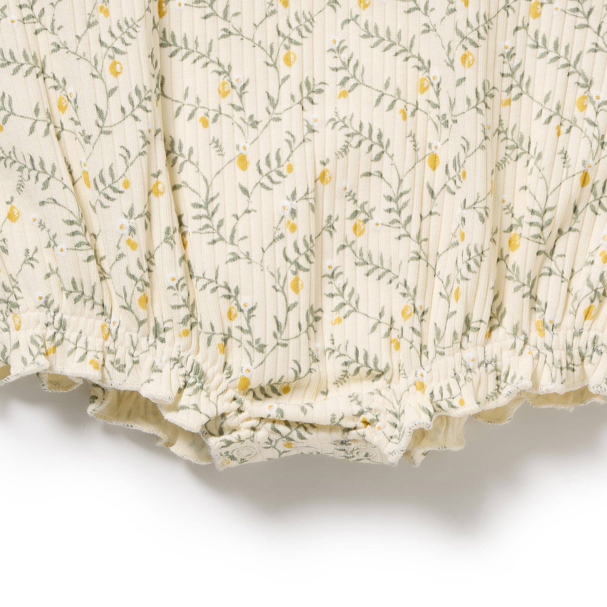 Wilson & Frenchy Girls All In One Lemon Leaf Organic Playsuit
