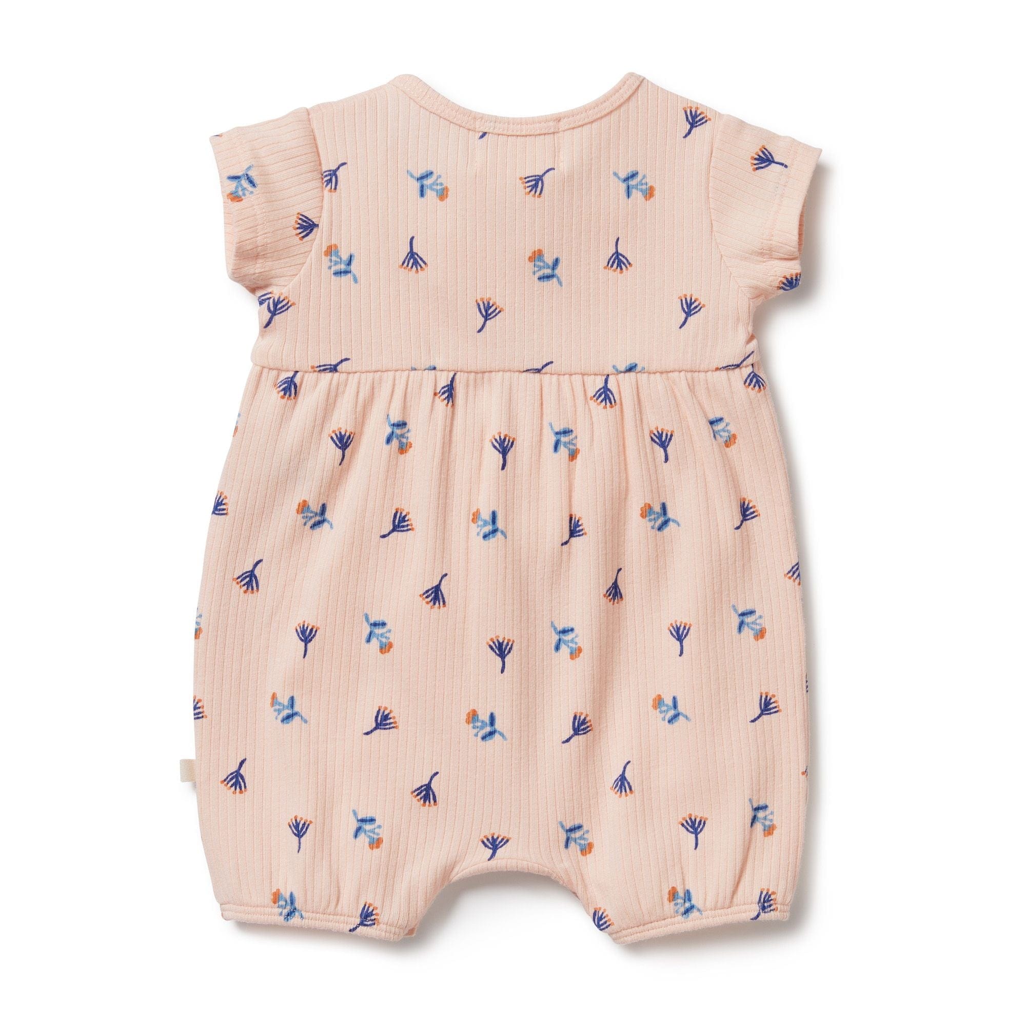 Wilson & Frenchy Girls All In One Little Flower Organic Rib Playsuit