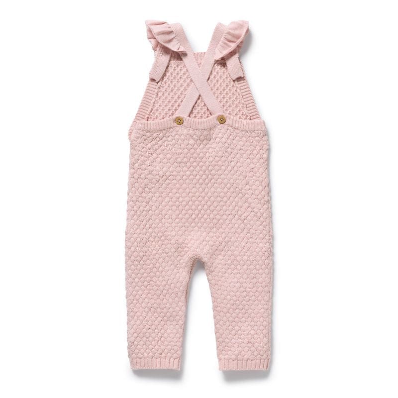 Wilson & Frenchy Girls All In One Marshmellow Organic Knitted Bubble Ruffle Overall