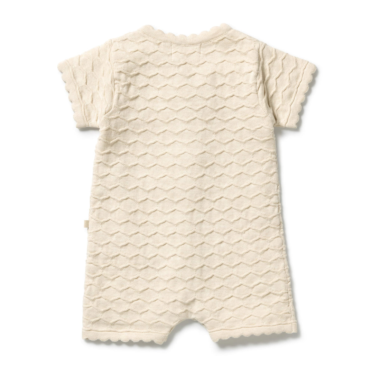 Wilson & Frenchy Girls All In One Milk Cloud Organic Knitted Chevron Growsuit