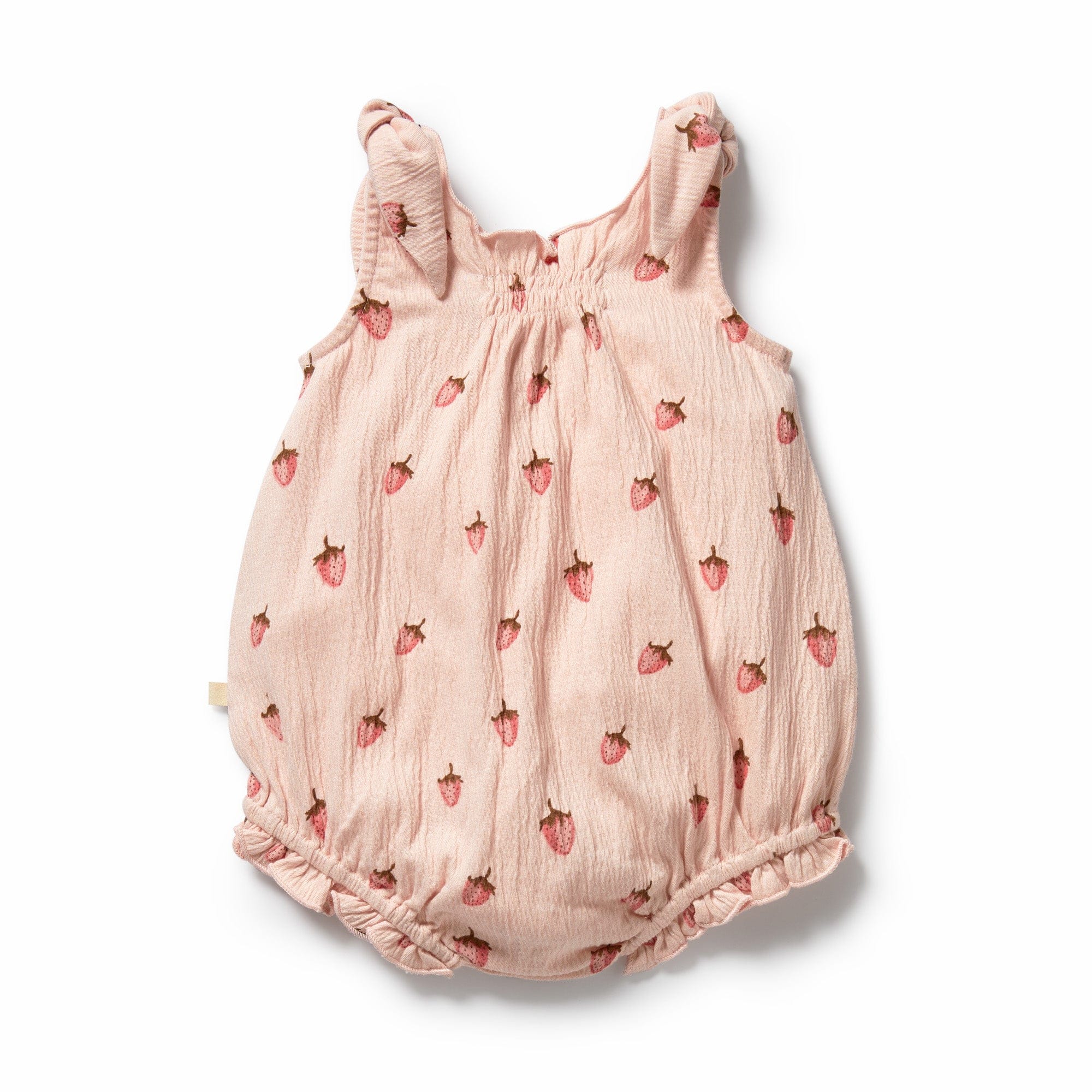 Wilson & Frenchy Girls All In One Strawberry Kisses Organic Tie Playsuit