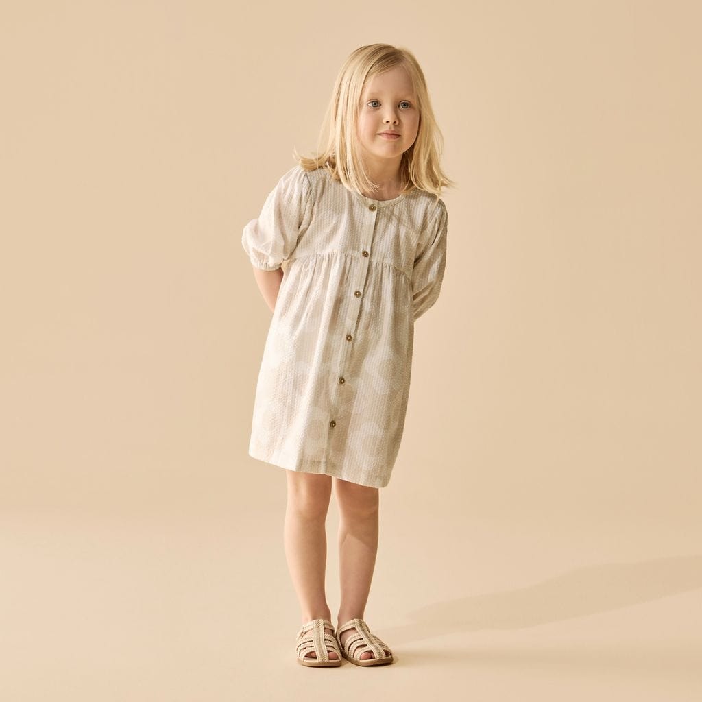 Wilson & Frenchy Girls Dress Daisy Bloom Organic Button Dress