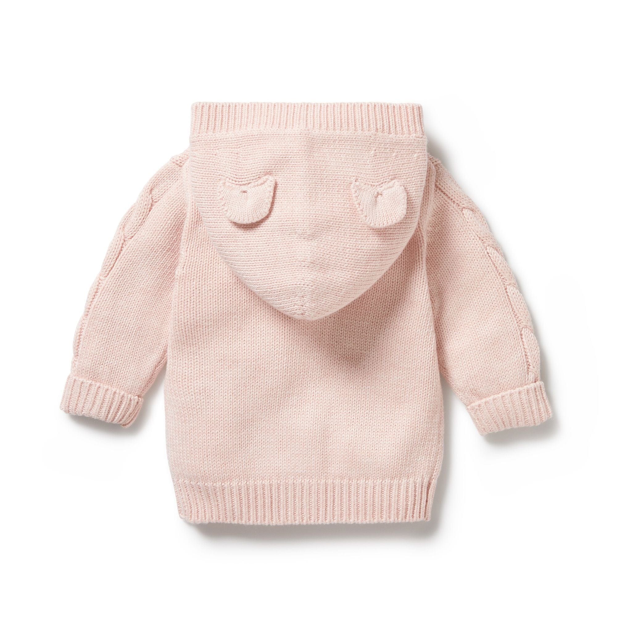 Wilson & Frenchy Girls Jacket Pink Knitted Cable Jacket