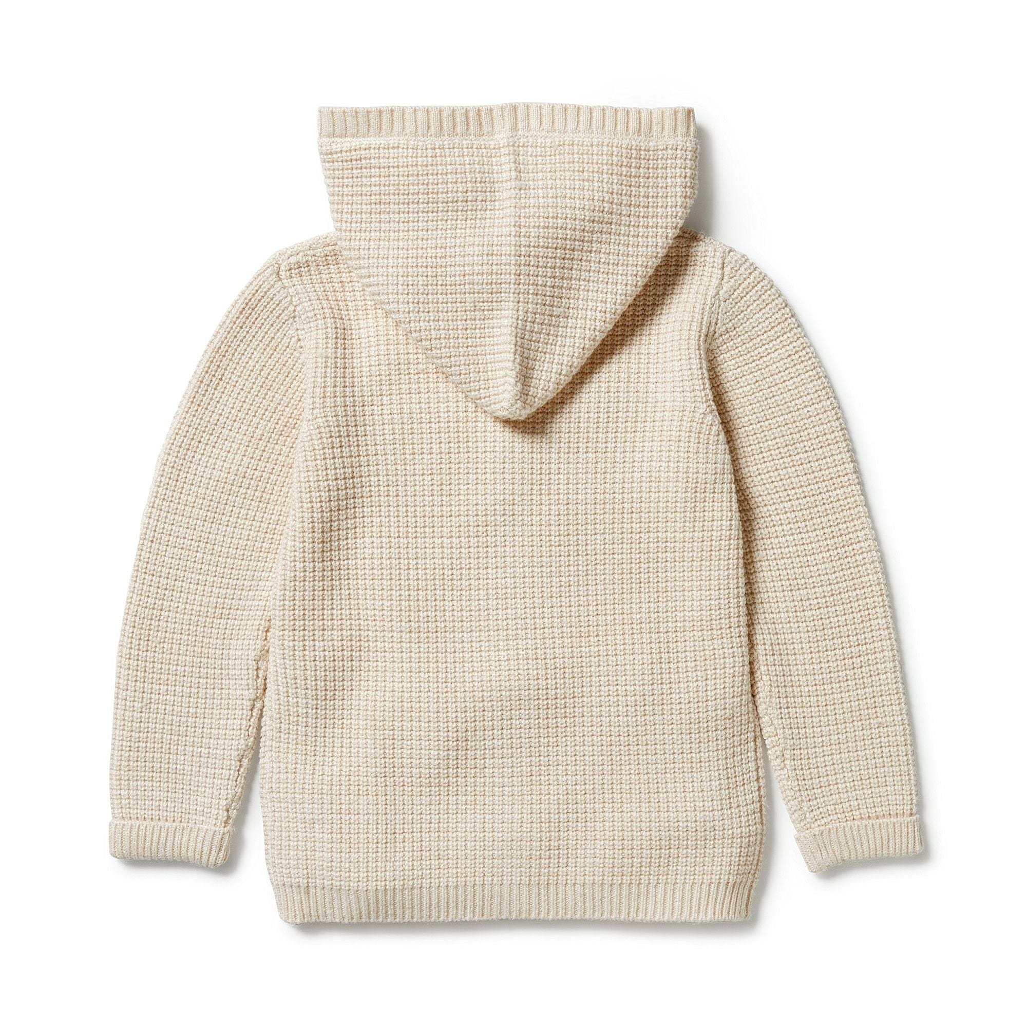 Melange wool hooded knitted coat online