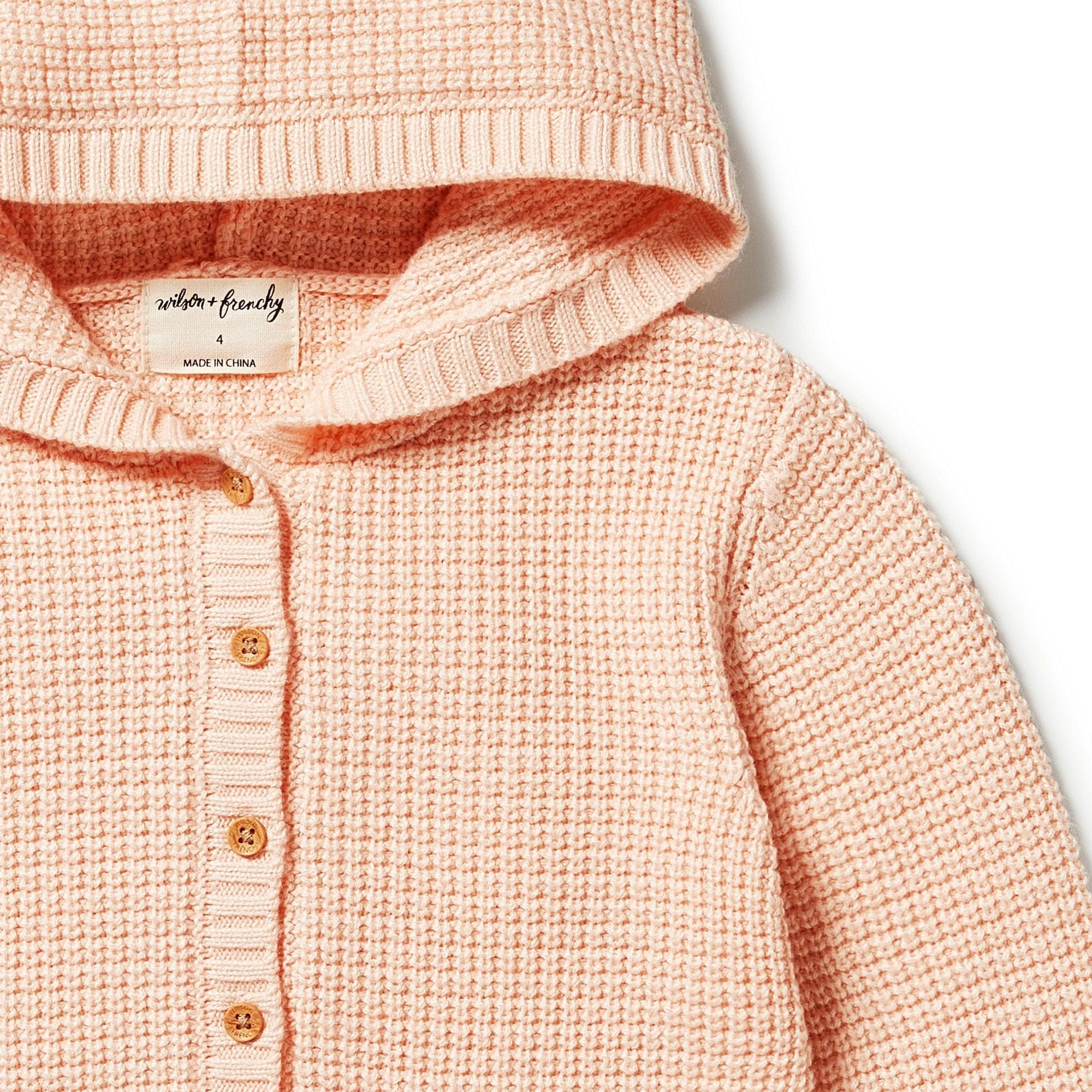 Wilson & Frenchy Girls Jumper Knitted Button Jacket - Shell