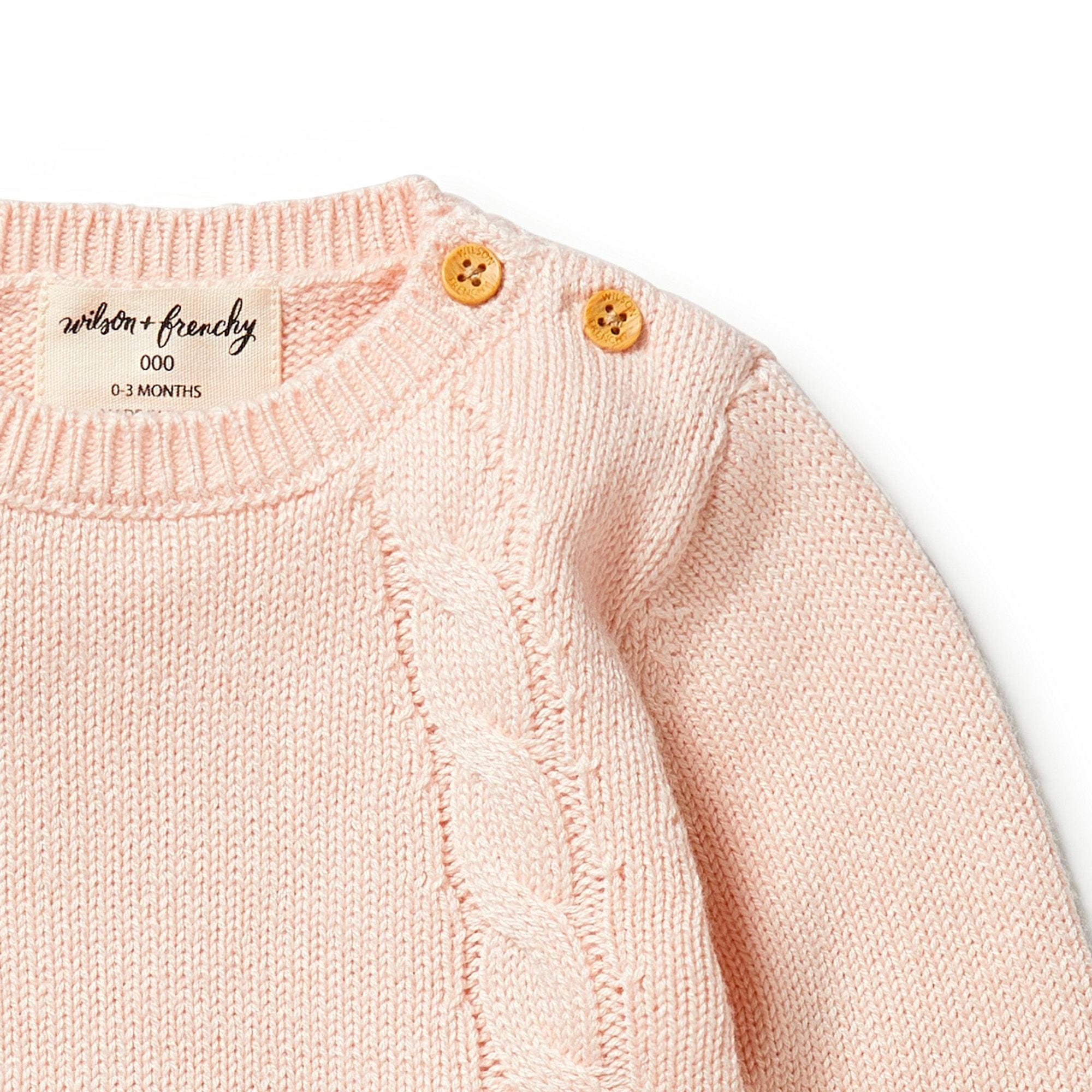 Wilson & Frenchy Girls Jumper Knitted Mini Cable Jumper - Blush
