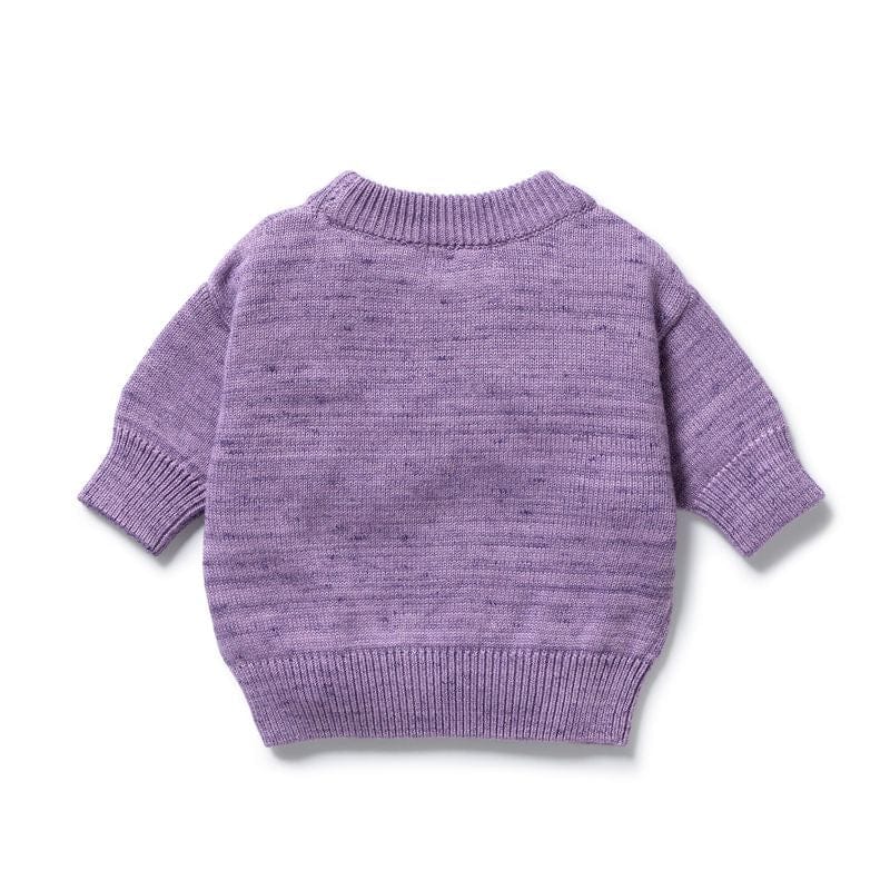 Wilson & Frenchy Girls Jumper Mulberry Organic Knitted Bauble Jumper