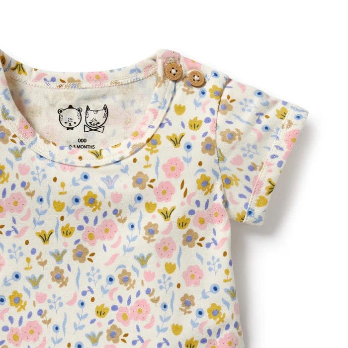 Wilson & Frenchy Girls Onesie Ava Floral Organic Bodysuit