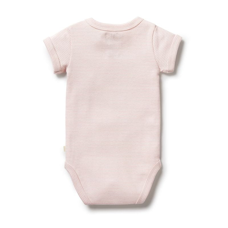 Wilson & Frenchy Girls Onesie Organic Stripe Rib Bodysuit - Cantaloupe