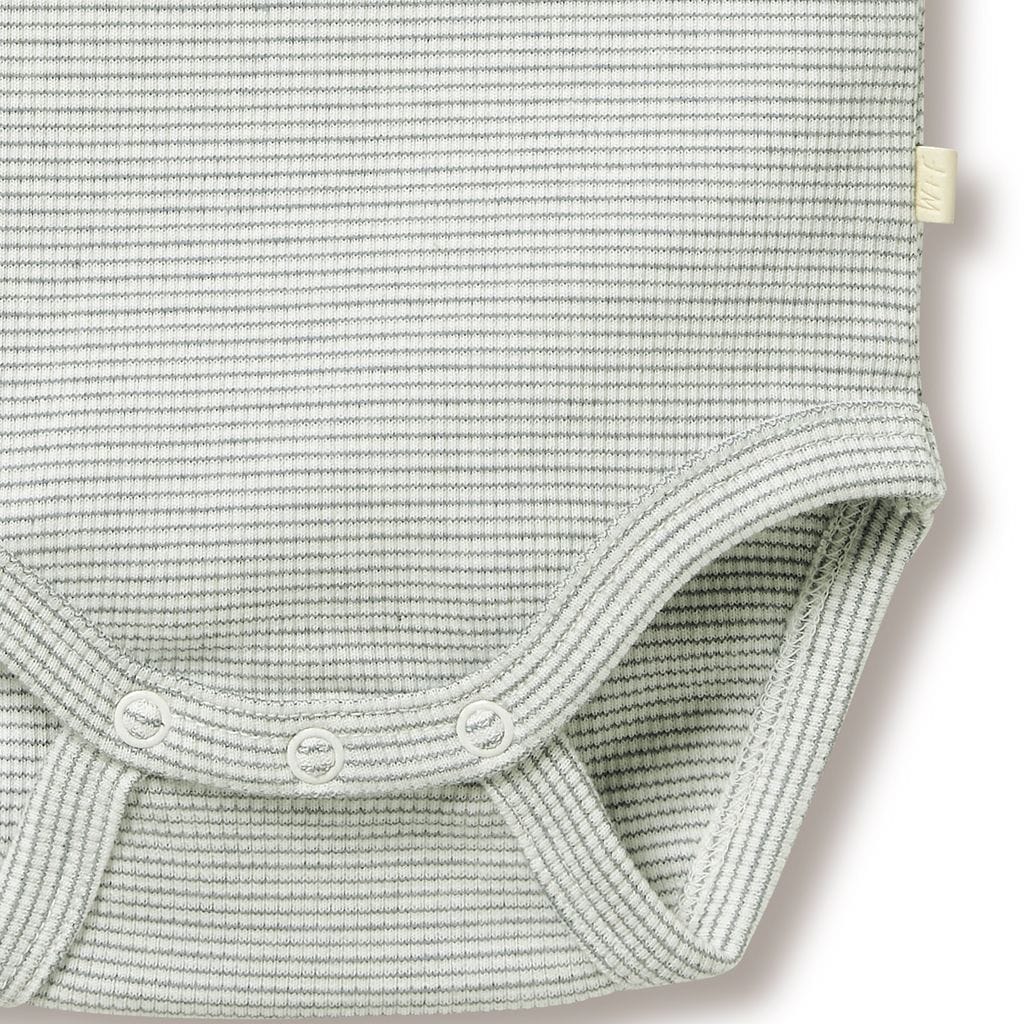 Wilson & Frenchy Girls Onesie Organic Stripe Rib Bodysuit - Fern