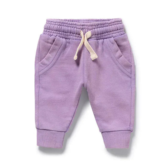 Wilson & Frenchy Girls Pants 3-6M Berry Organic Terry Sweat Pant