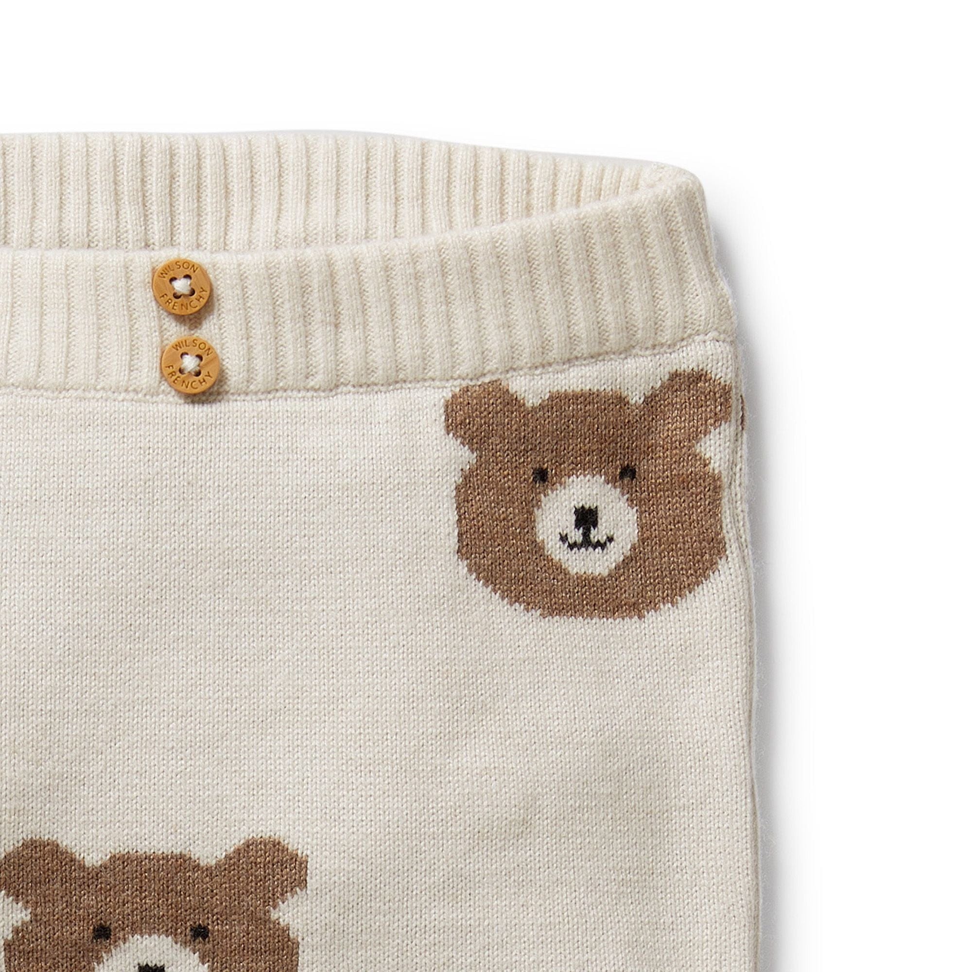 Wilson & Frenchy Girls Pants Beary Cute Organic Knitted Jacquard Legging