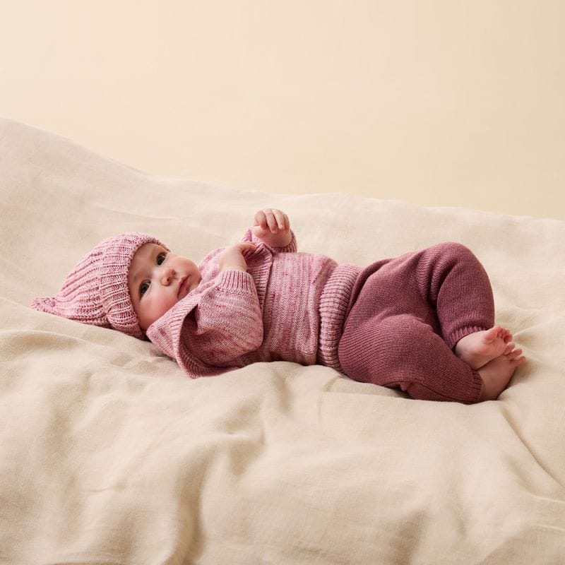 Wilson & Frenchy Girls Pants NB Rhubarb Organic Knitted Legging