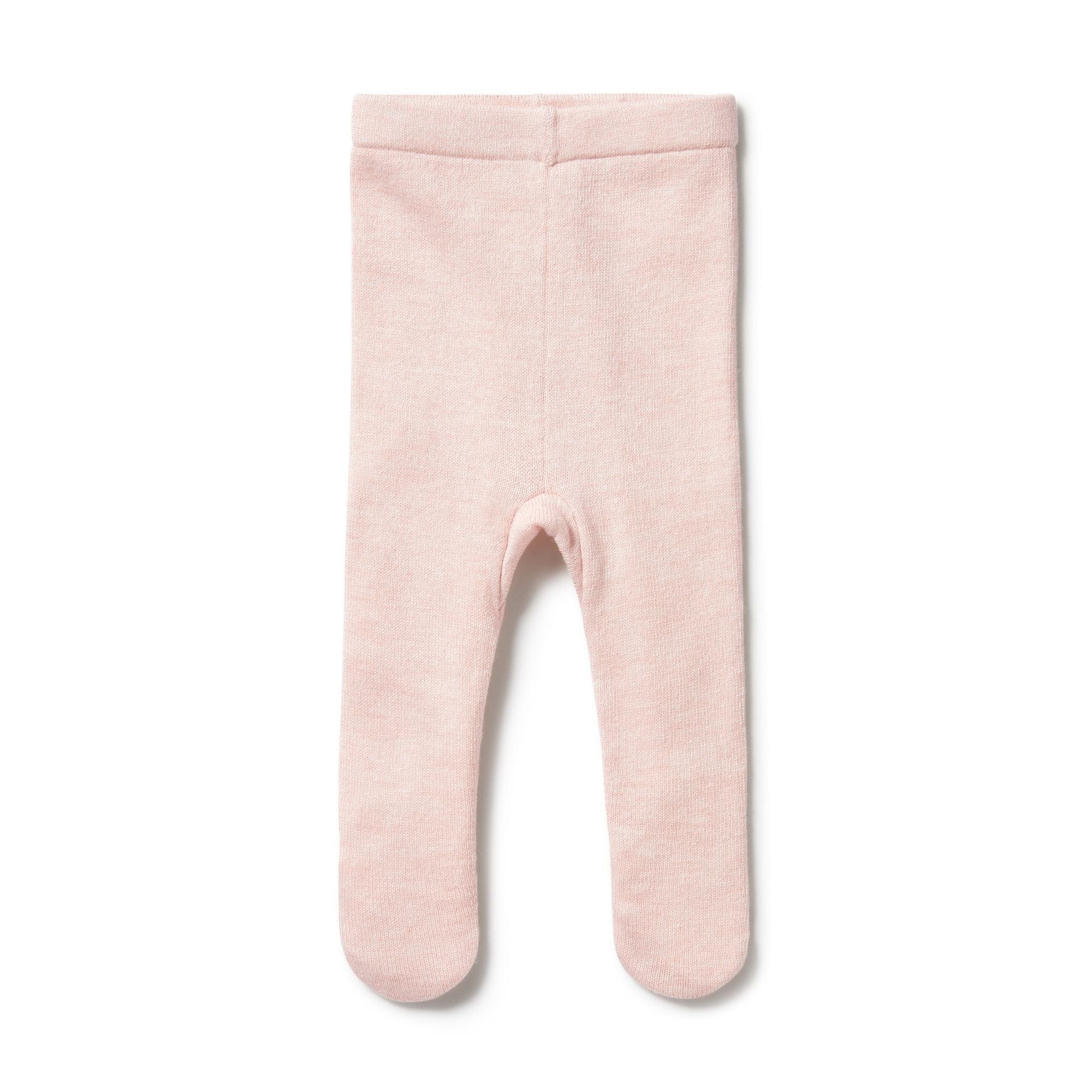 Wilson & Frenchy Girls Pants Pink Knitted Legging with Feet