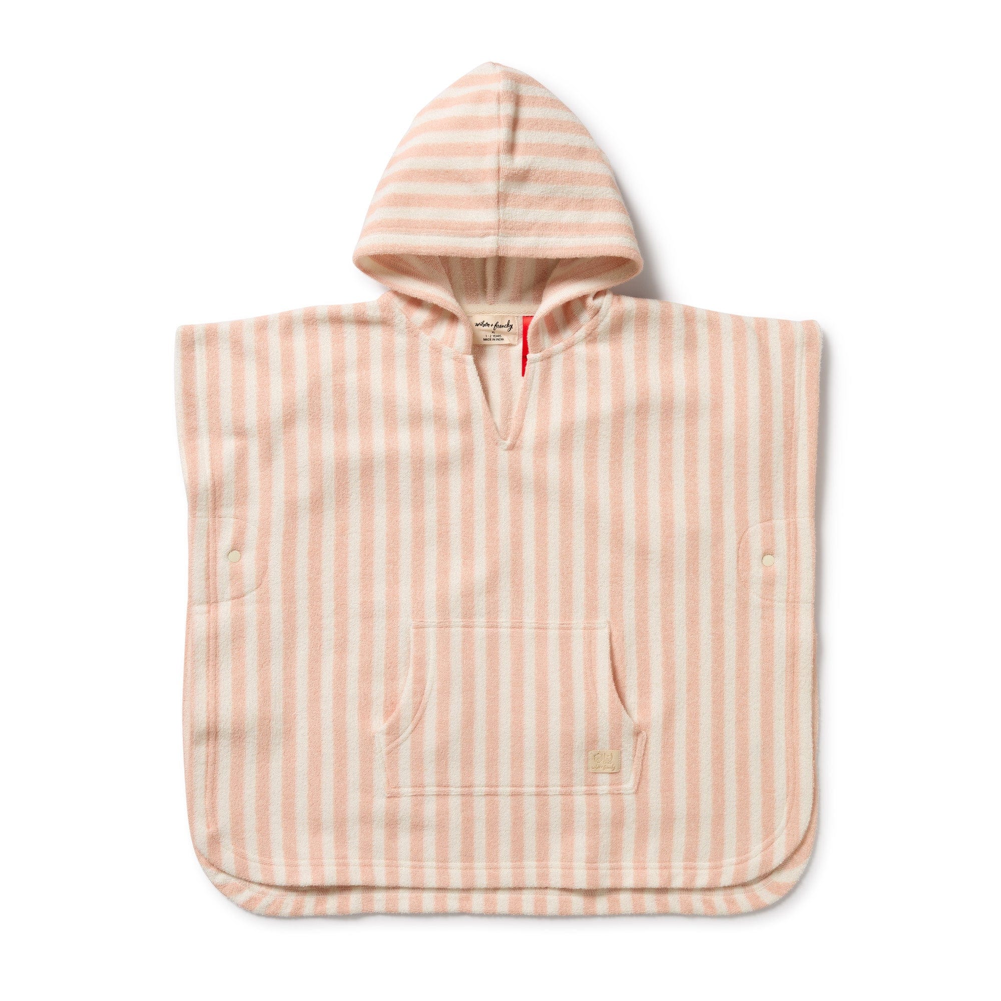 Wilson & Frenchy Girls Swimwear Strawberry Wave Organic Terry Hooded Poncho