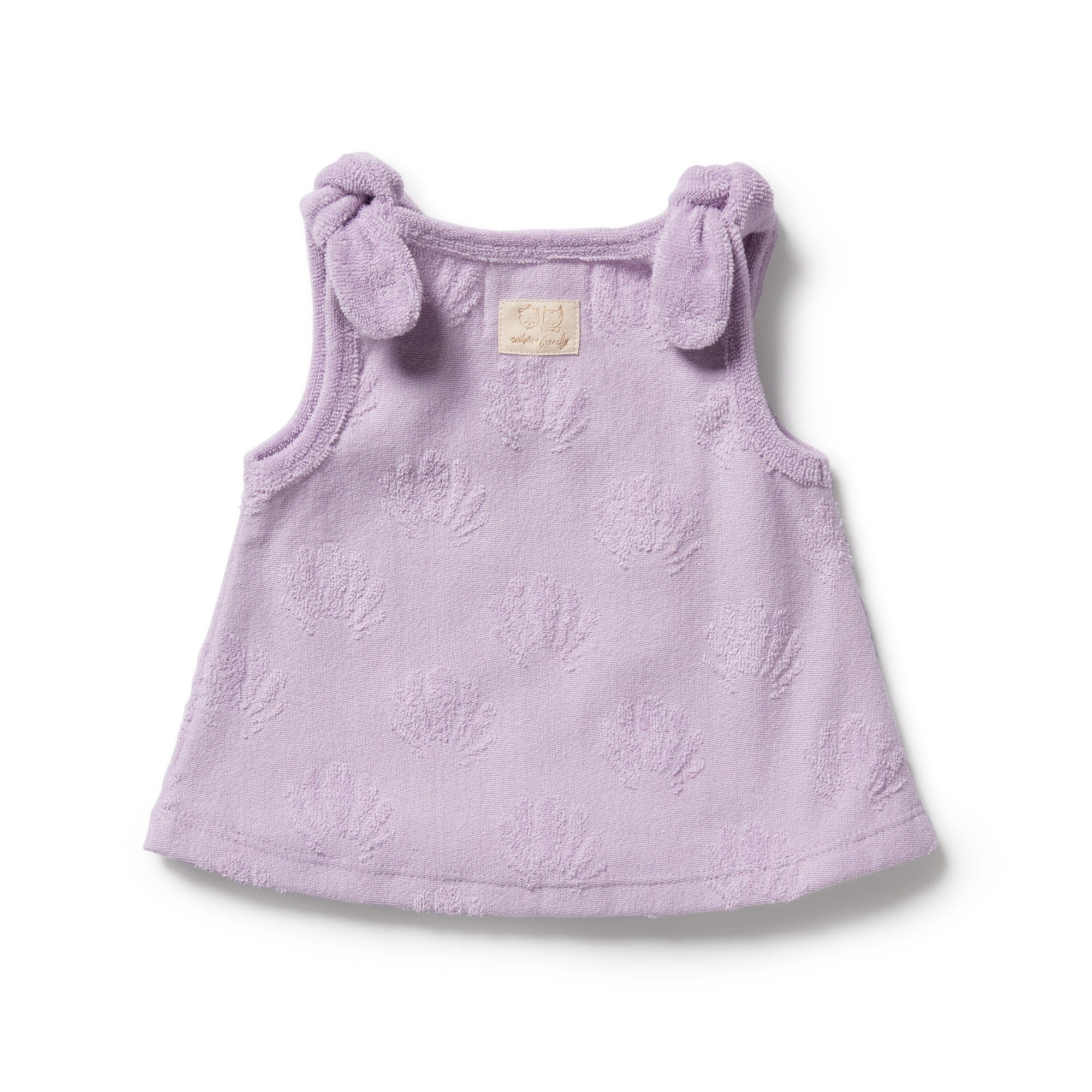 Wilson & Frenchy Girls Top Lavender Shells Organic Terry Singlet