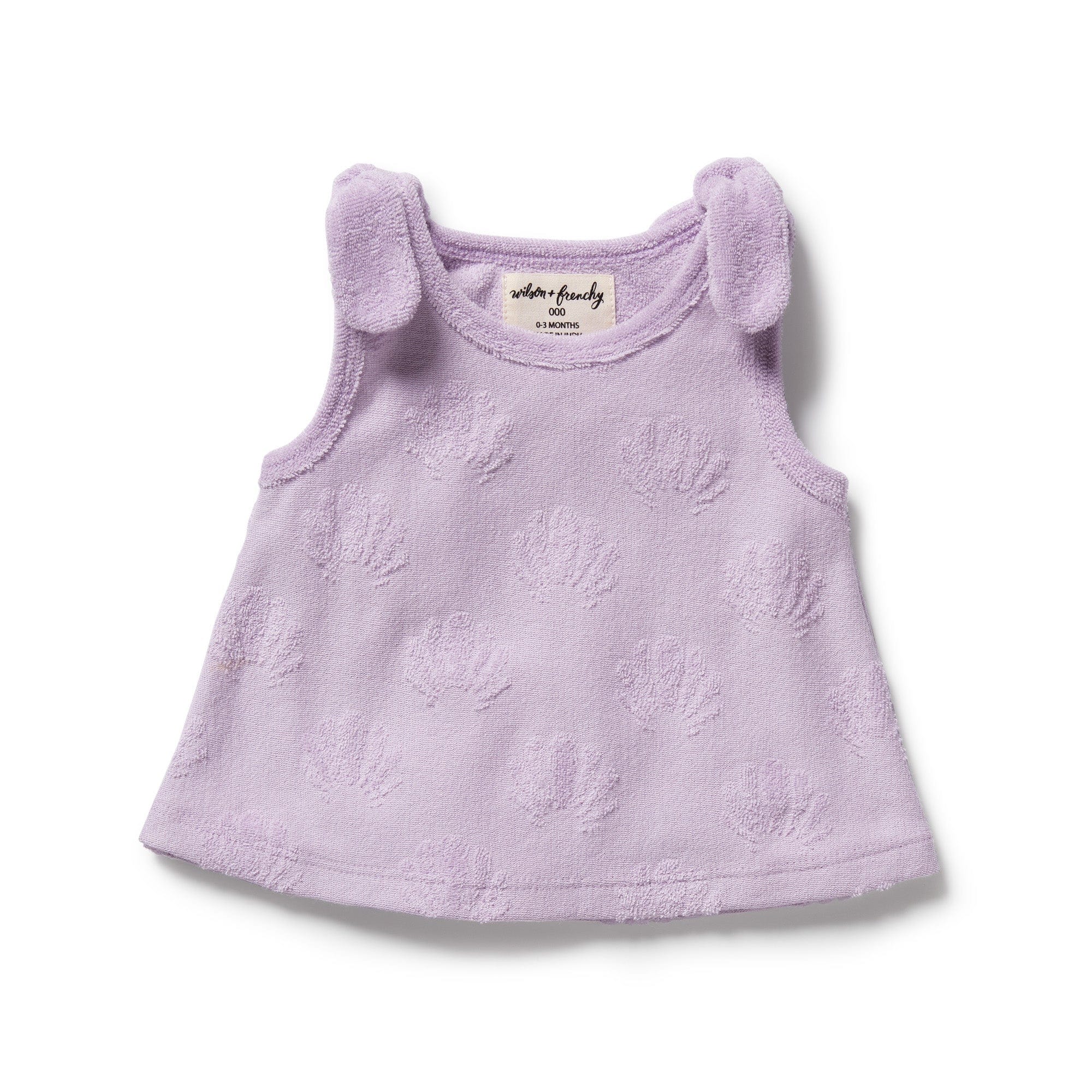 Wilson & Frenchy Girls Top Lavender Shells Organic Terry Singlet