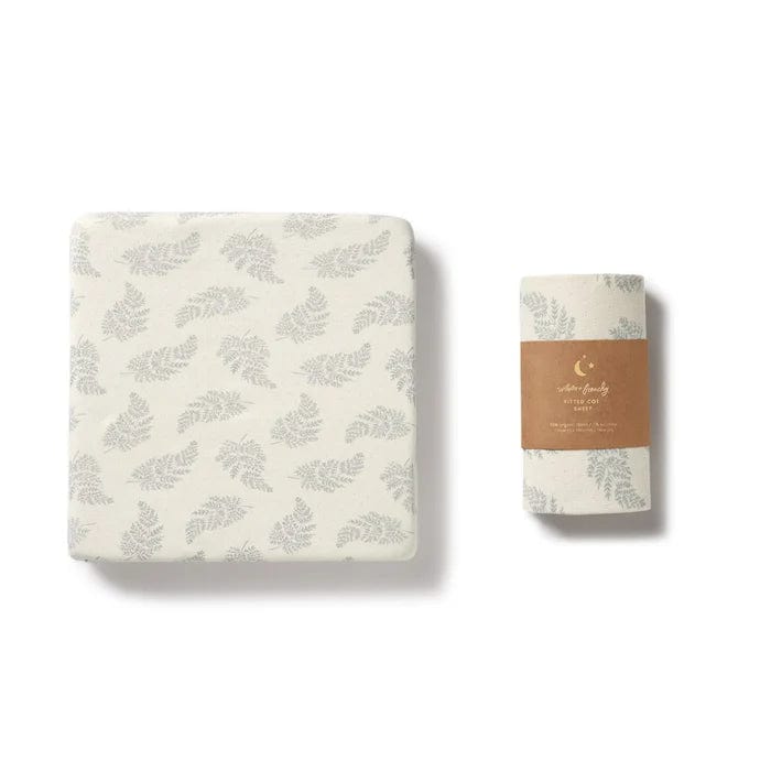 Wilson & Frenchy Linen Blankets Forever Ferns Organic Pointelle Cot Sheet