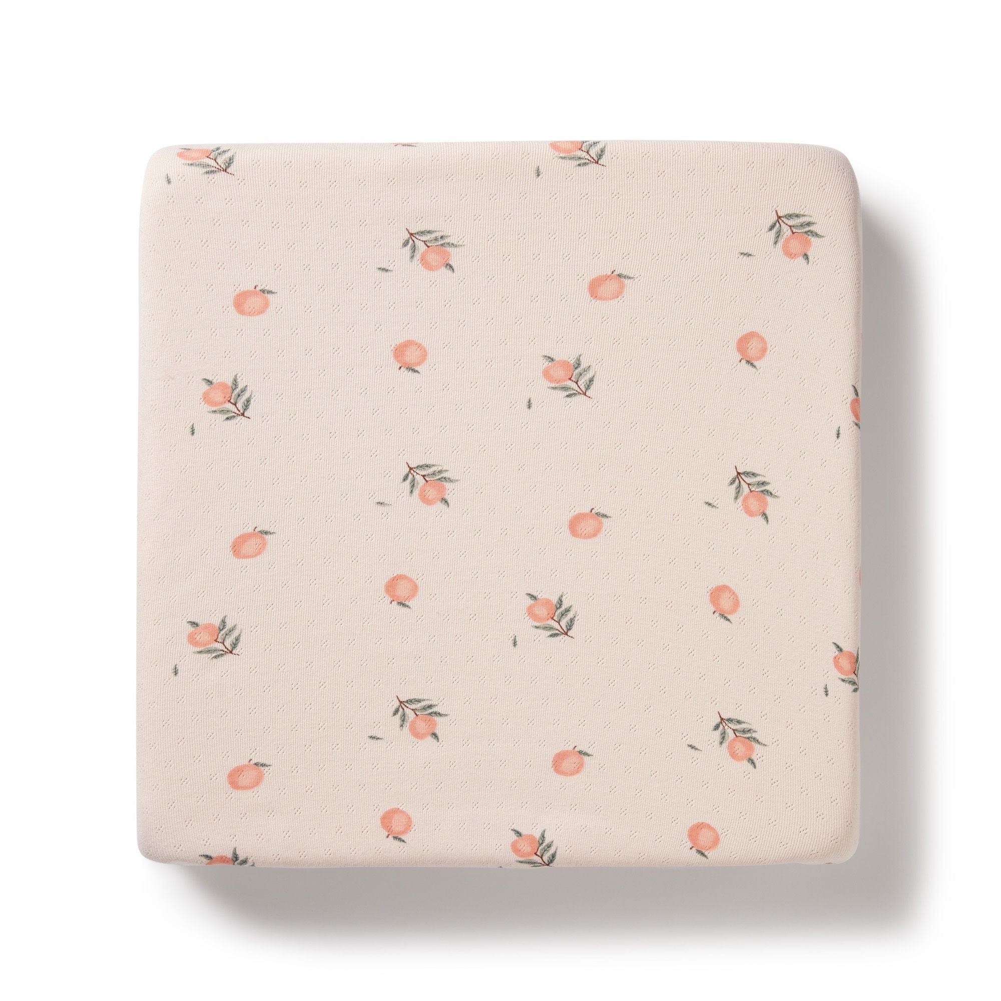 Wilson & Frenchy Linen Blankets Peaches Organic Pointelle Cot Sheet