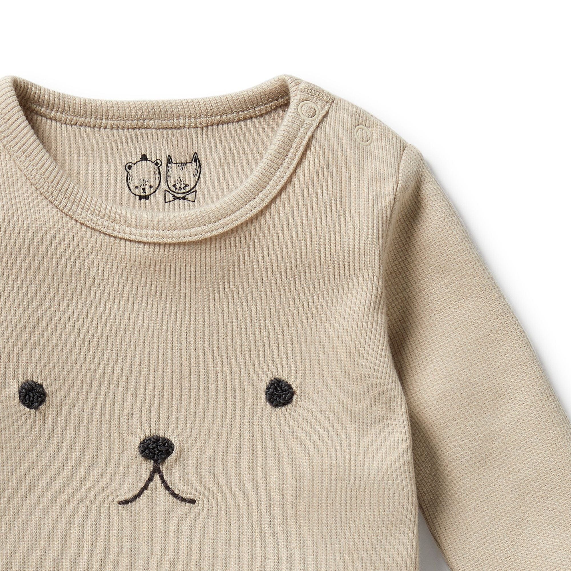 Wilson & Frenchy Unisex Onesie Biscuit Organic Rib Long Sleeved Bodysuit