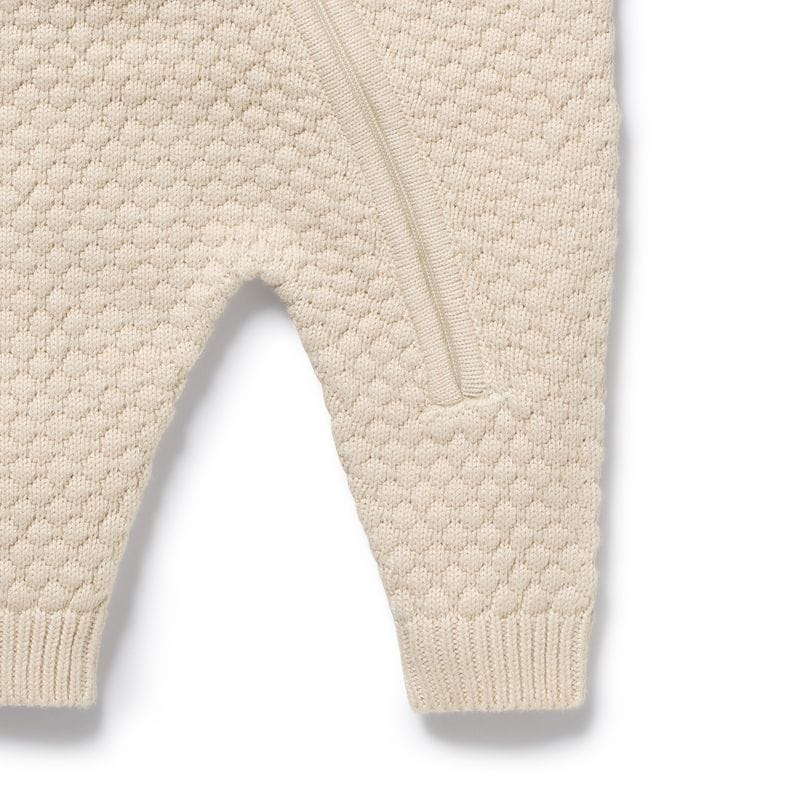 Wilson & Frenchy Unisex Onesie Cream Organic Knitted Bubble Growsuit