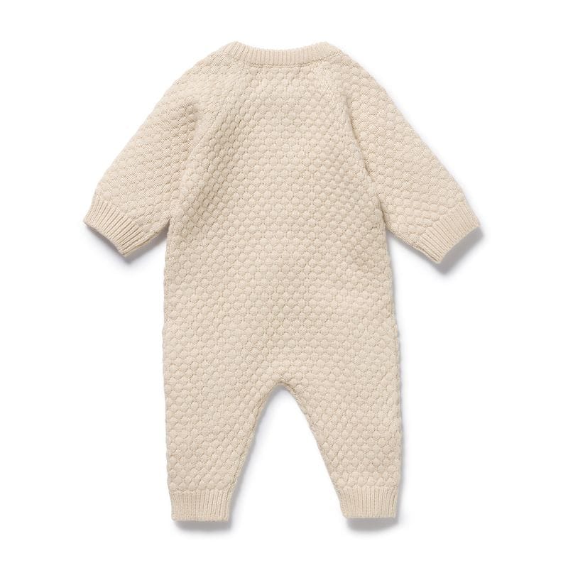 Wilson & Frenchy Unisex Onesie Cream Organic Knitted Bubble Growsuit