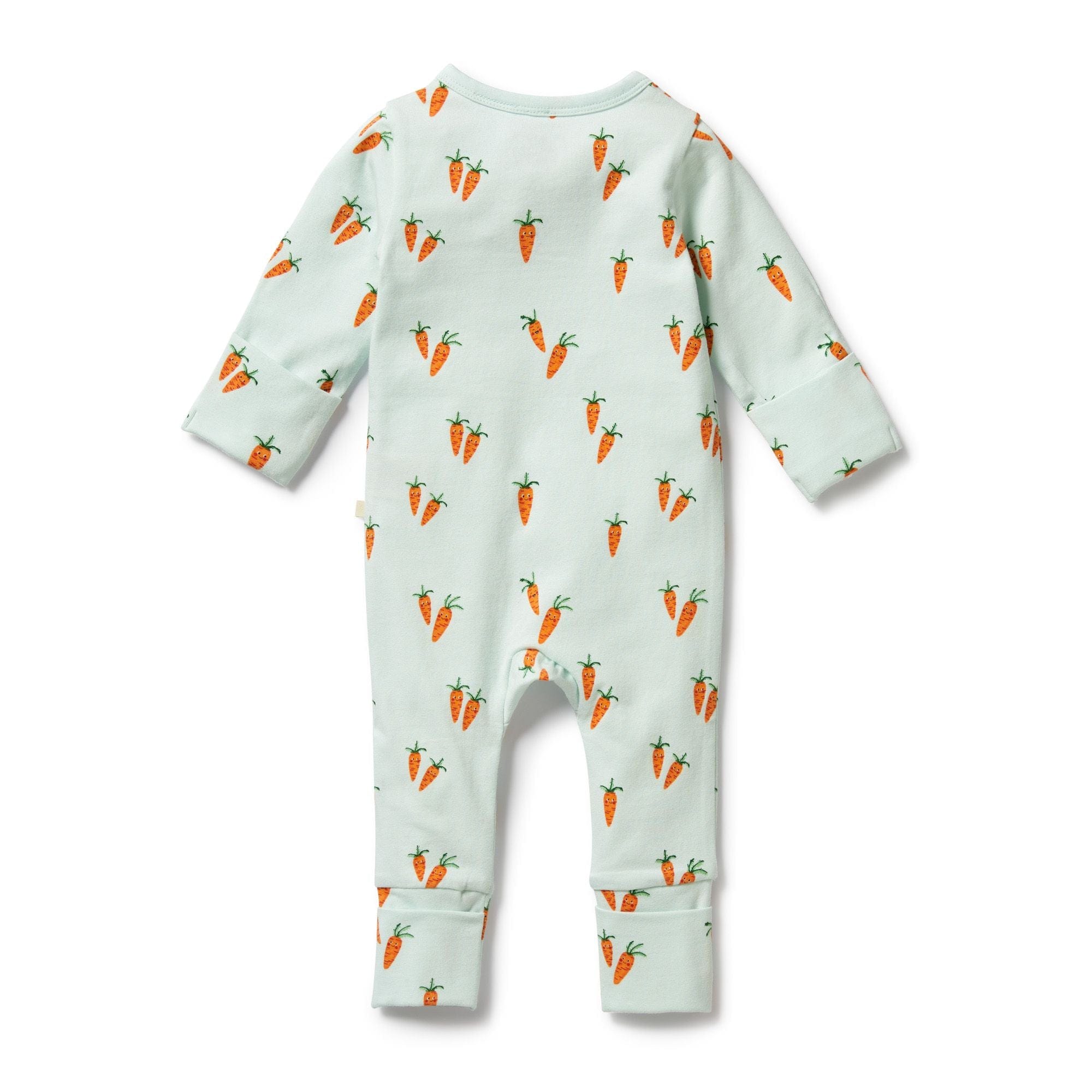 Wilson & Frenchy Unisex Onesie Cute Carrots Organic Zipsuit With Feet