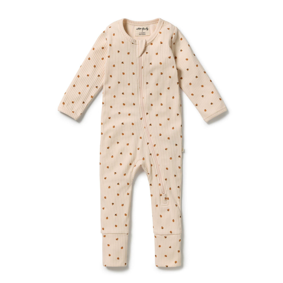 Wilson & Frenchy Unisex Onesie Little Lady Bugs Organic Zipsuit with Feet