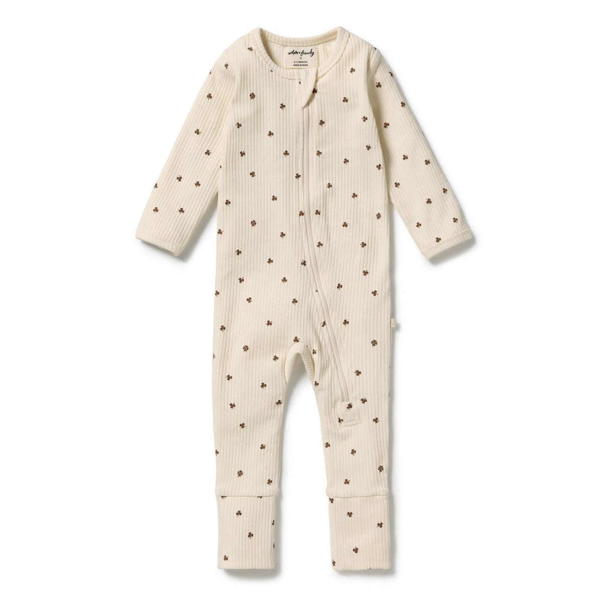Wilson & Frenchy Unisex Onesie My Lucky Charm Organic Zipsuit with Feet