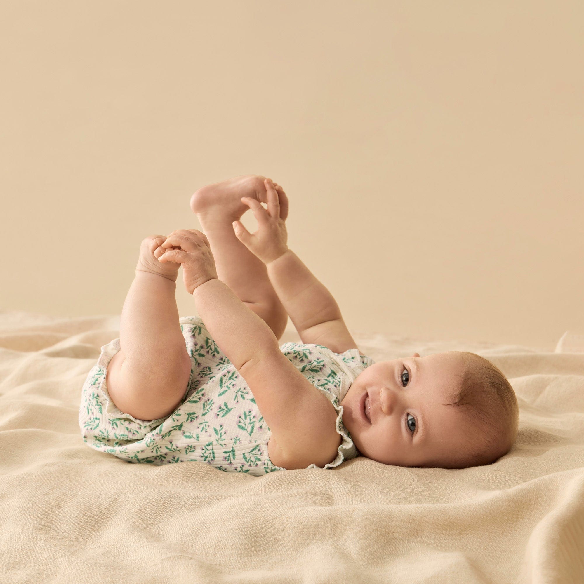 Wilson & Frenchy Unisex Onesie Periwinkle Organic Ruffle Zipsuit