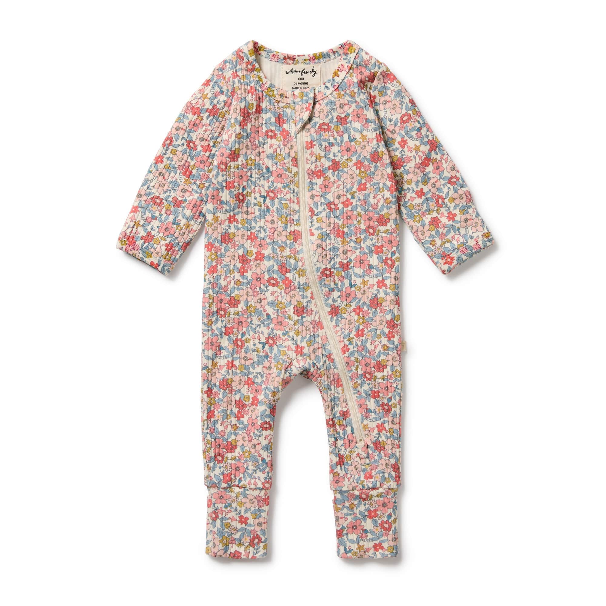 Wilson & Frenchy Unisex Onesie Summer BloomOrganic Zipsuit with Feet