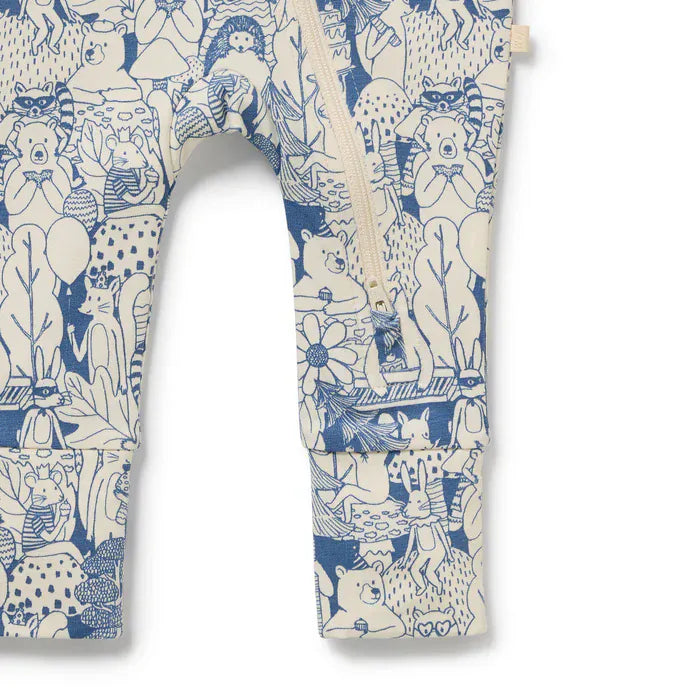 Wilson & Frenchy Unisex Onesie Woodland Adventures Organic Zipsuit with Feet