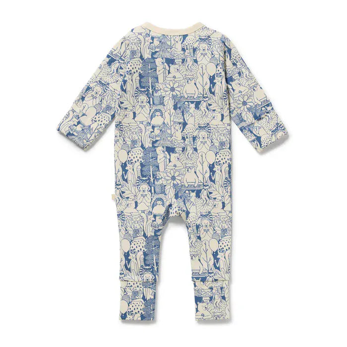 Wilson & Frenchy Unisex Onesie Woodland Adventures Organic Zipsuit with Feet