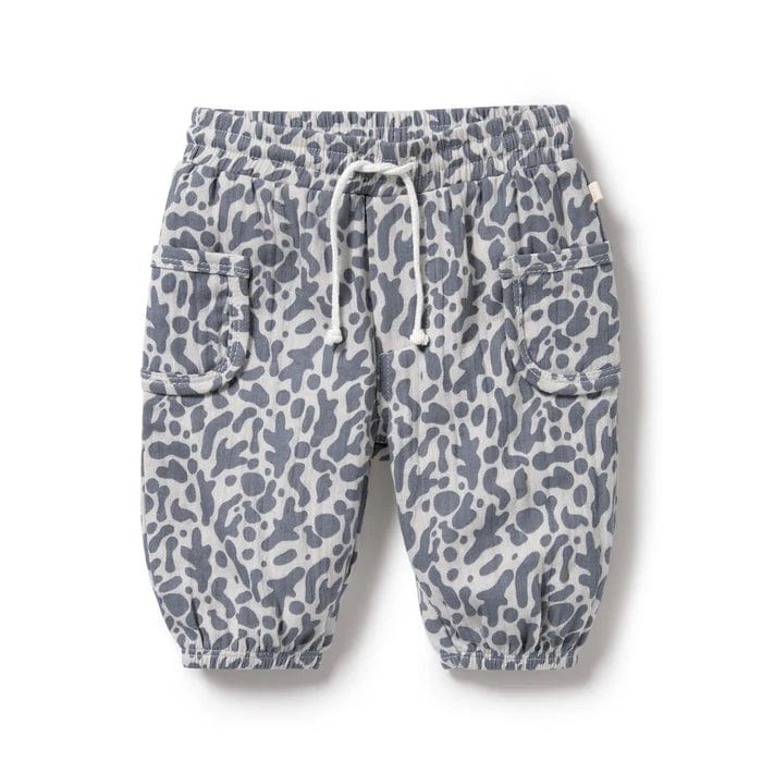 Wilson & Frenchy Unisex Pants Blue Coral Organic Crinkle Pant