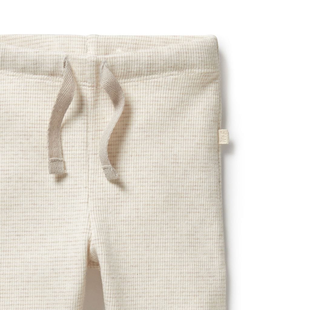 Wilson & Frenchy Unisex Pants Organic Stripe Rib Legging - Oatmeal