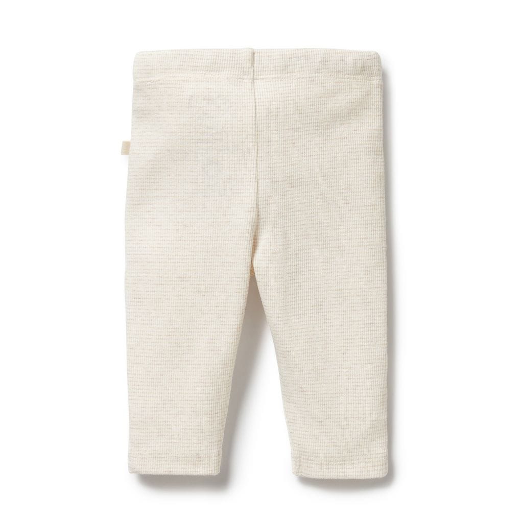 Wilson & Frenchy Unisex Pants Organic Stripe Rib Legging - Oatmeal