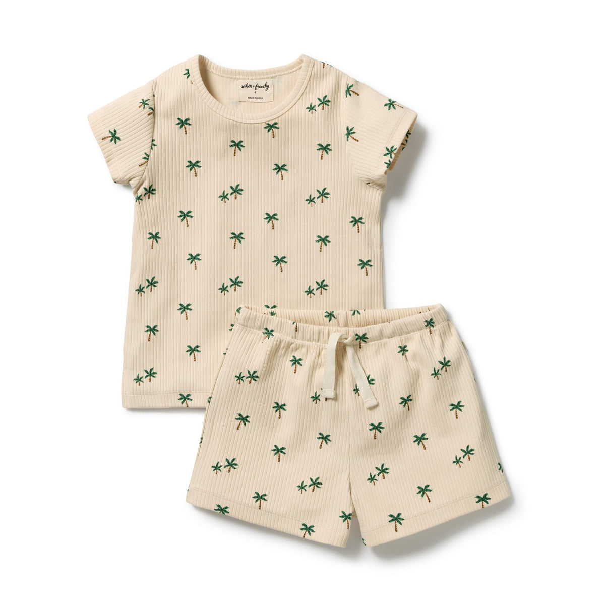 Wilson & Frenchy Unisex Sleepware 1Y Tiny Palm Organic Short Sleeved Pyjamas