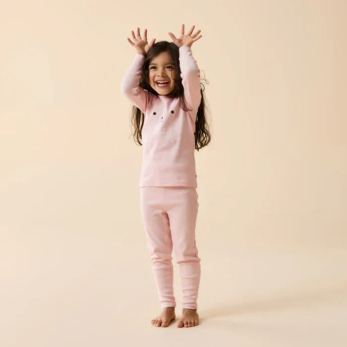 Wilson & Frenchy Unisex Sleepware 2Y Strawberry Cream Organic Rib Long Sleeved Pyjamas