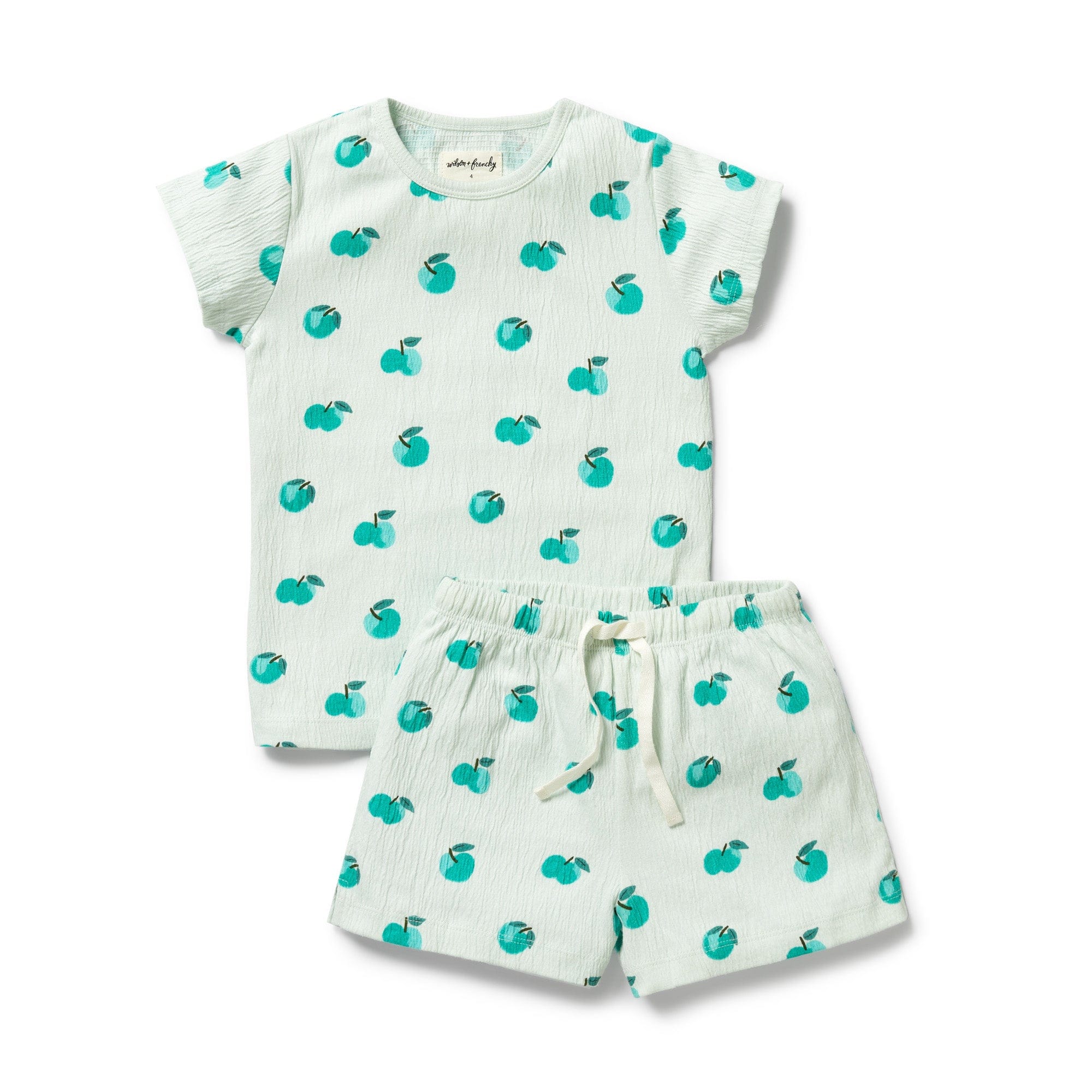 Wilson & Frenchy Unisex Sleepware Apple Papple Organic Short Sleeved Pyjamas