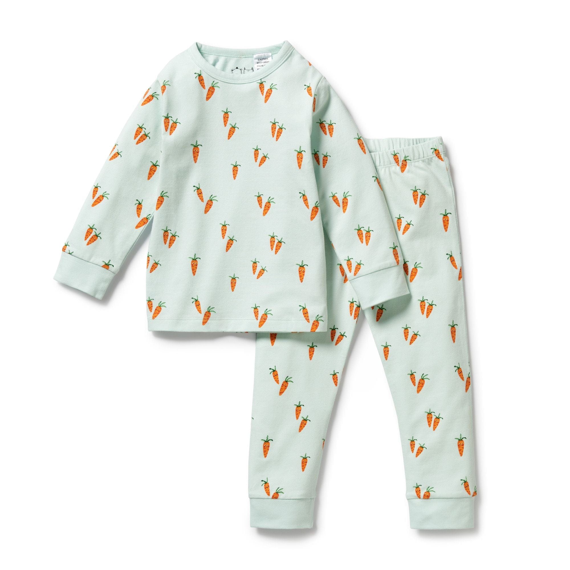 Wilson & Frenchy Unisex Sleepware Cute Carrots Organic Long Sleeved Pyjamas