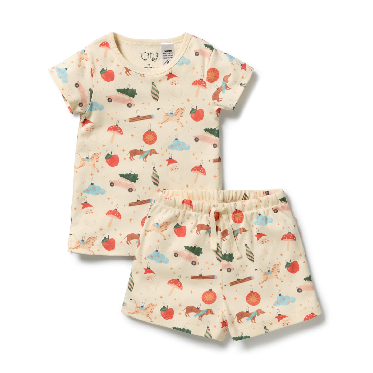 Wilson & Frenchy Unisex Sleepware Deck the Halls Organic Rib Short Sleeved Pyjamas