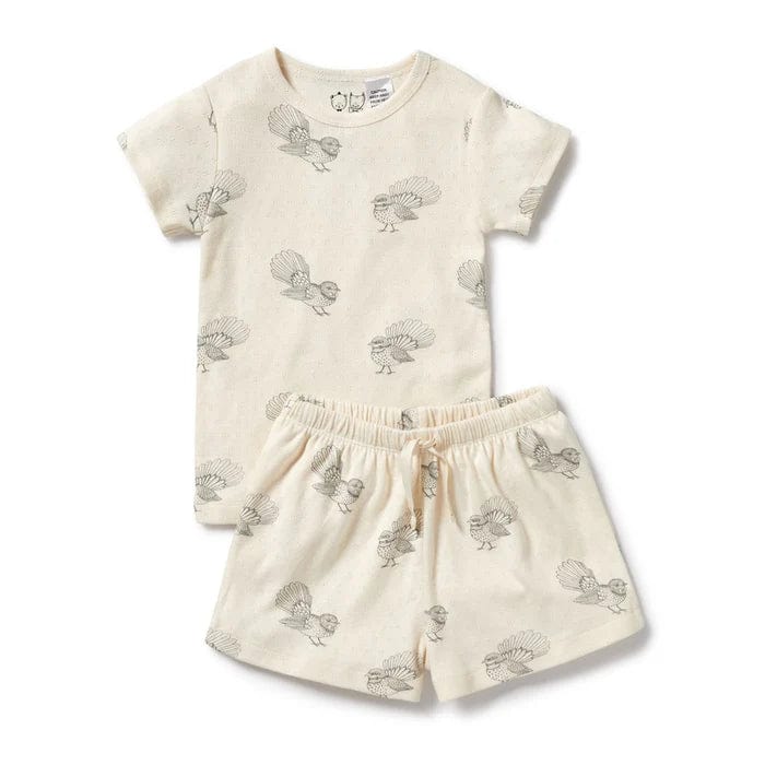 Wilson & Frenchy Unisex Sleepware Little Fantail Organic Pointelle Short Sleeved Pyjamas