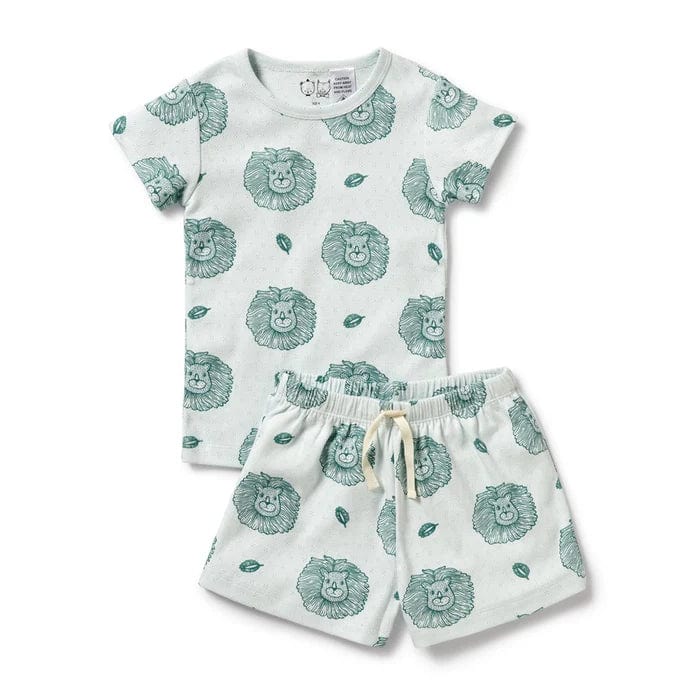 Wilson & Frenchy Unisex Sleepware Little Lion Organic Pointelle Short Sleeved Pyjamas